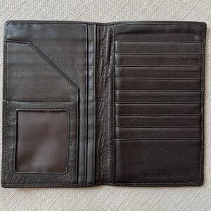 Osgoode Marley chocolate-brown leather wallet/billfold